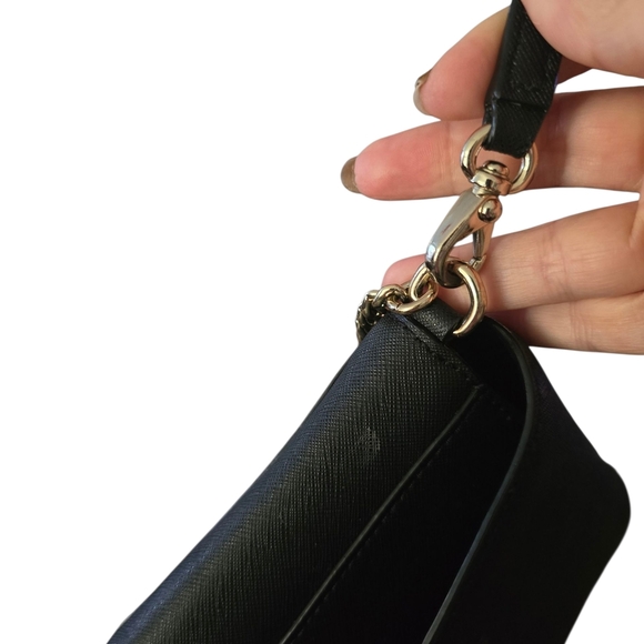 Kate Spade Black Crossbody Bag with Gold Chain *Preowned* - Picture 9 of 10